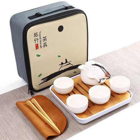 白色企鵝韻茶香 青瓷魚杯茶具禮盒的商務奇緣
